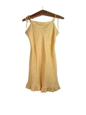 Altar’d State Women's Yellow Floral Slip Dress Summer Size M Fairy Whimsical